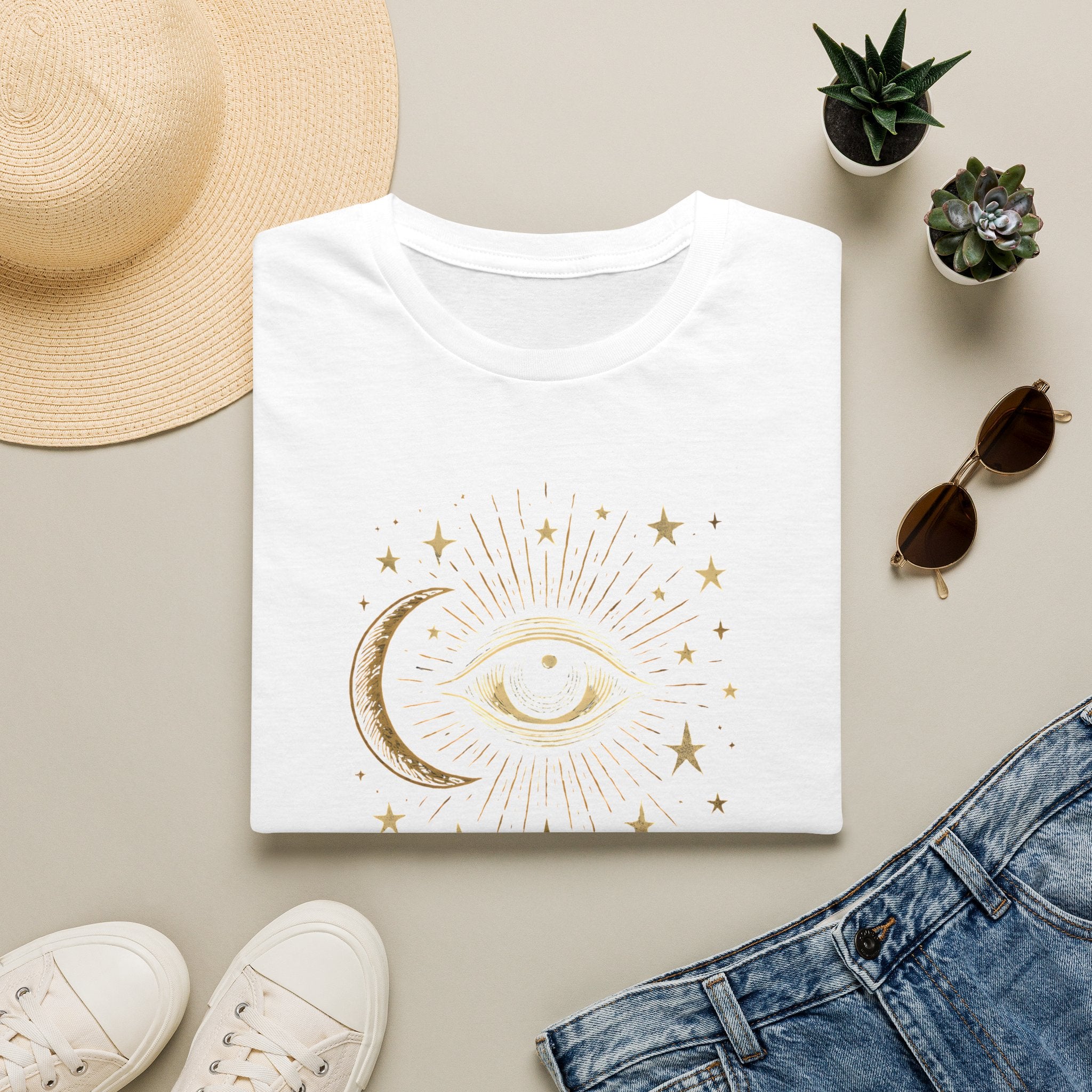 Celestial Eye with Moon T-Shirt