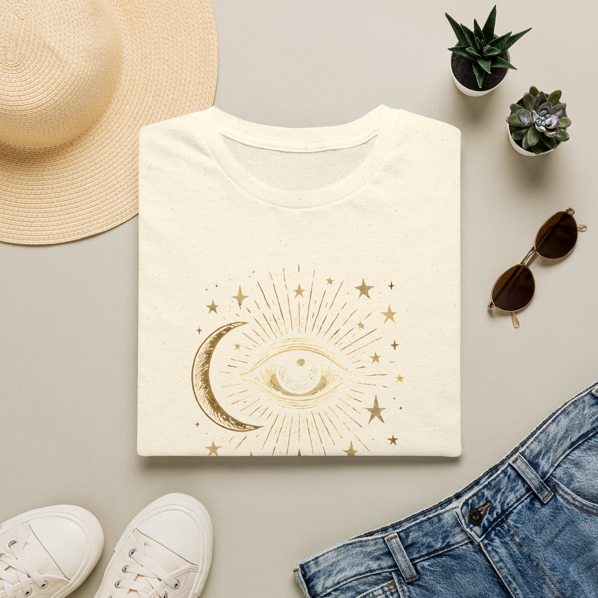 Celestial Eye with Moon T-Shirt